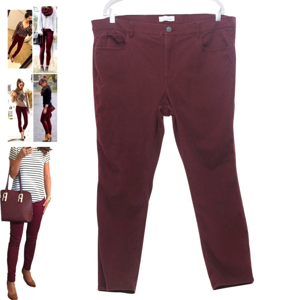 *HOST PICK*Loft Burgundy Sateen Skinny Pants 18|34